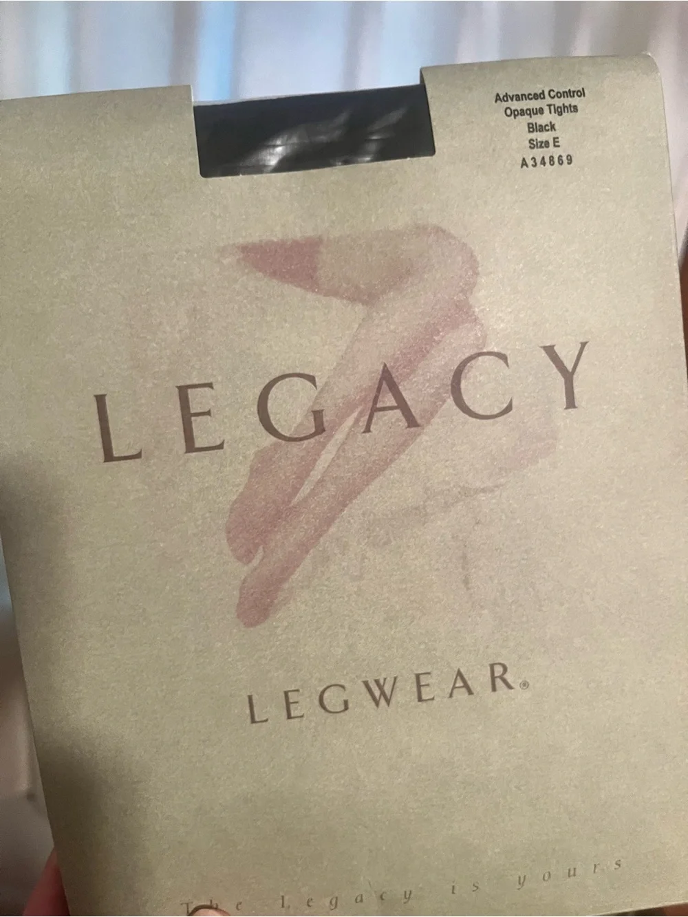 2 Pair Legacy Legwear Opaque Tights - Black- new in boxes